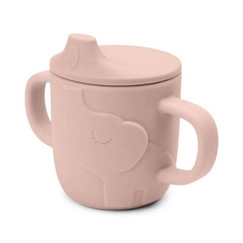 VASO APRENDIZAJE SILICONA ELEFANTE ROSA 