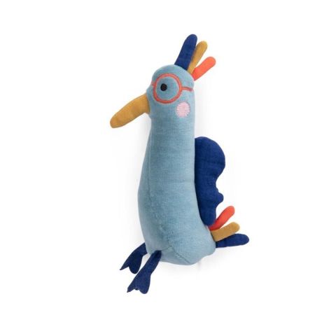 MUÑECO SONAJERO PÁJARO AZUL TOUPITIS