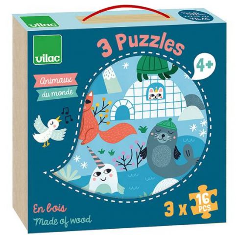 PUZZLES DE MADERA SET DE 3 